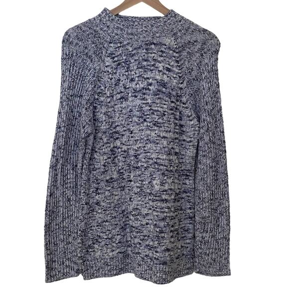 Croft & Barrow Womans Size L Blue Gray Long Sleeve Mock Neck Chunky Knit Sweater - Picture 1 of 8